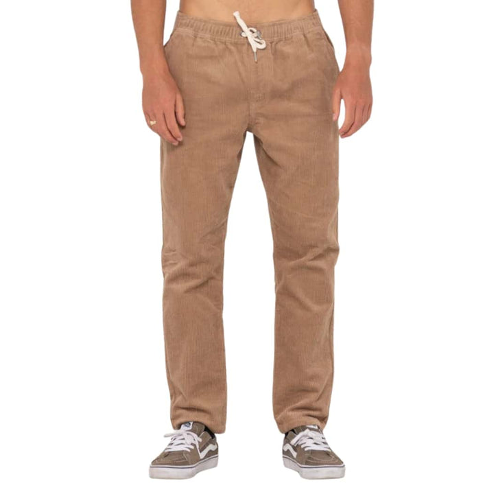 Rusty Mid Boy 8 Wale Elastic Pant Latte