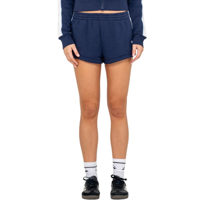 Rusty Retro Lines Mini Fleece Short Navy Blue