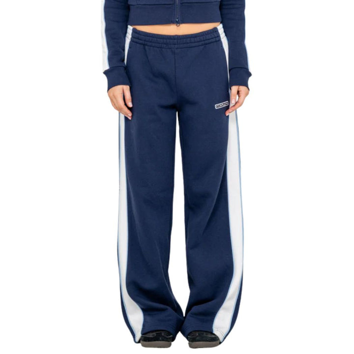 Rusty Retro Lines Wide Leg Trackpant Navy Blue