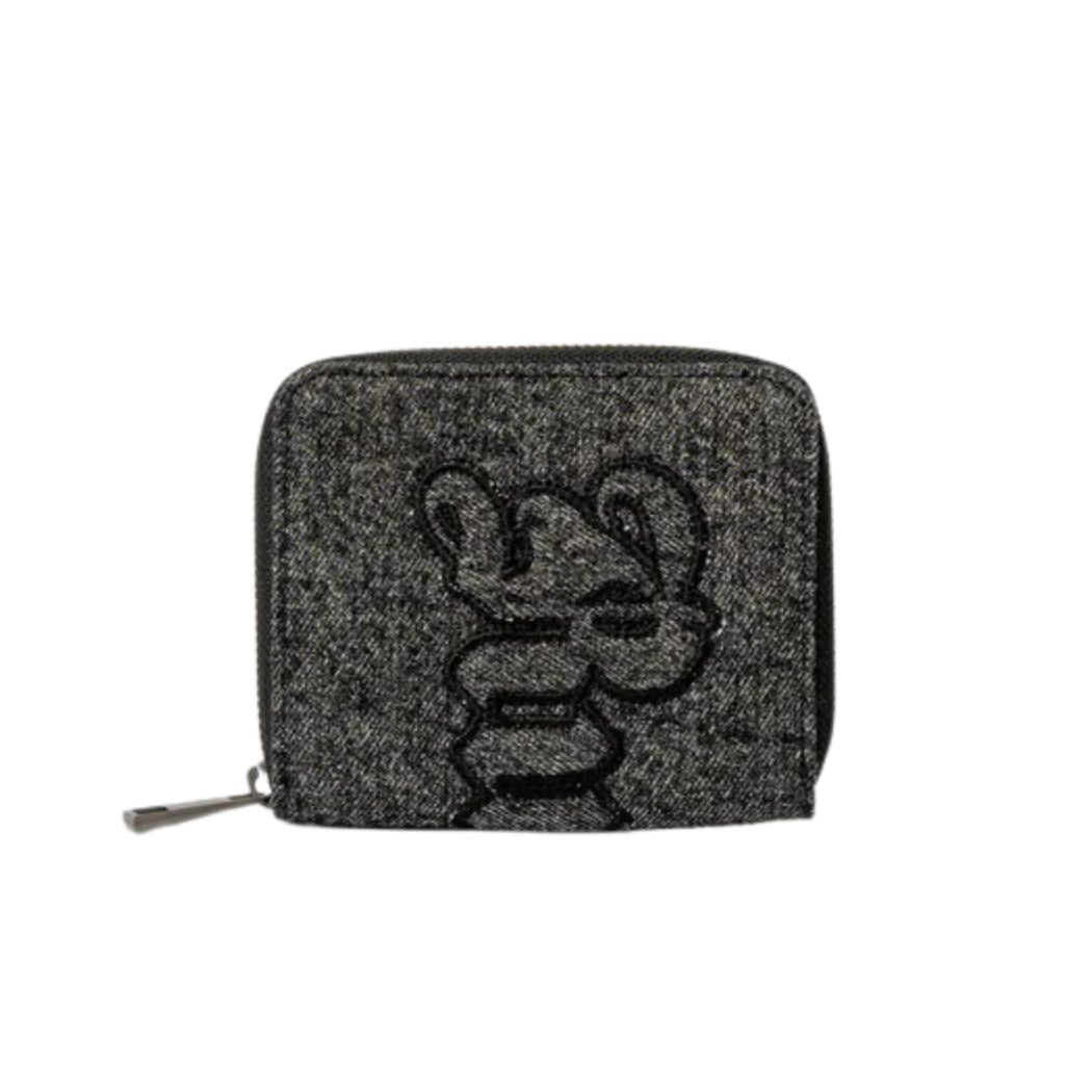 Rusty Roxanne Denim Compact Wallet Washed Black