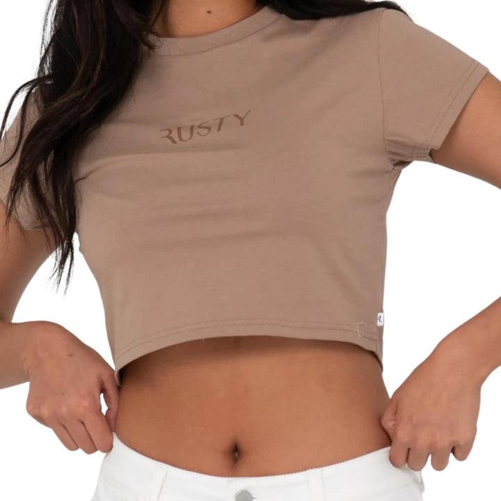 Rusty Signature Baby Tee Warm Taupe