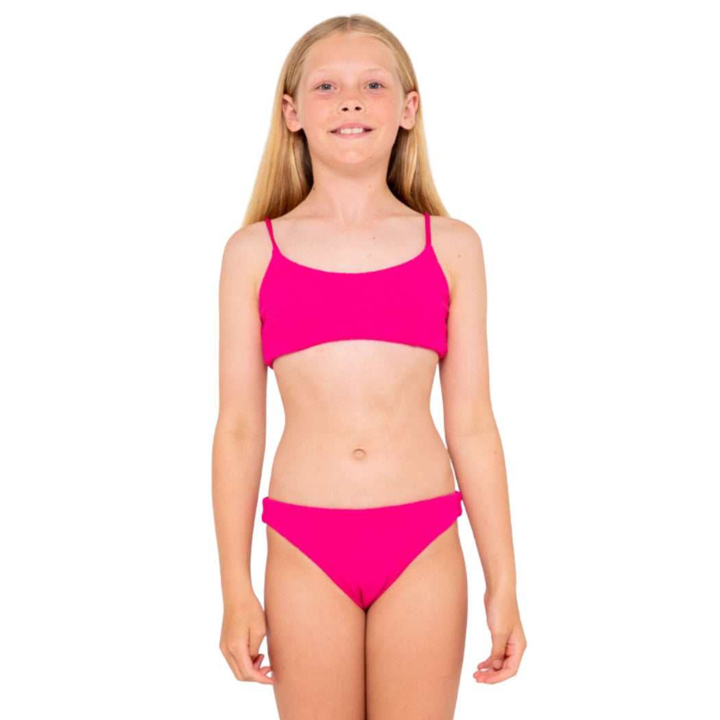Rusty Sandalwood Bikini Set Girl Fuchsia