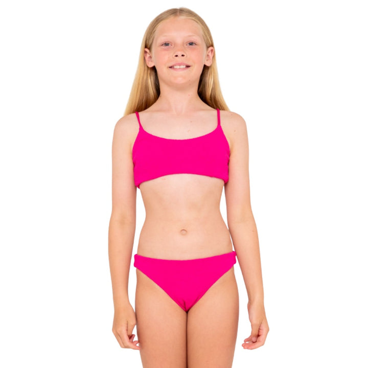 Rusty Sandalwood Bikini Set Girl Fuchsia