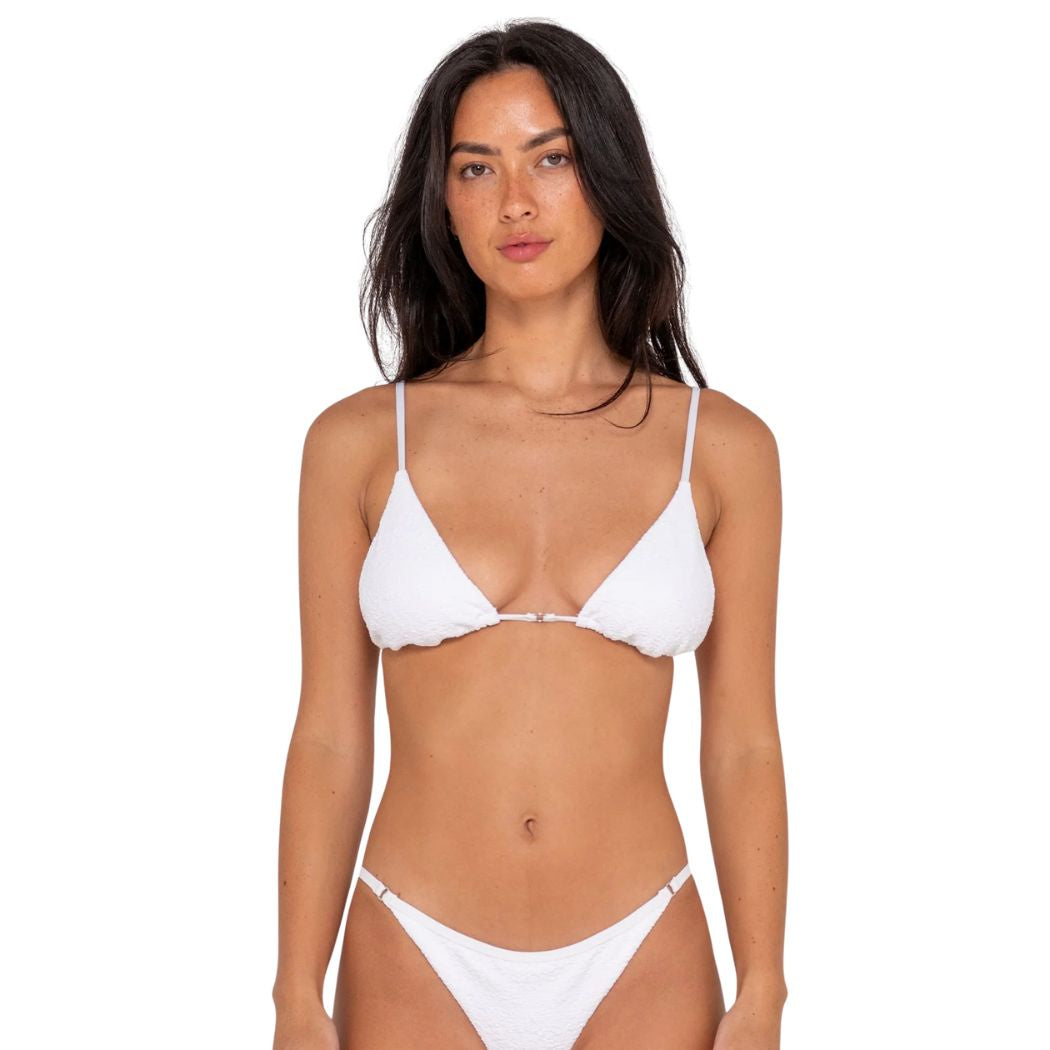Rusty Sandalwood Ring Bikini Top Bright White