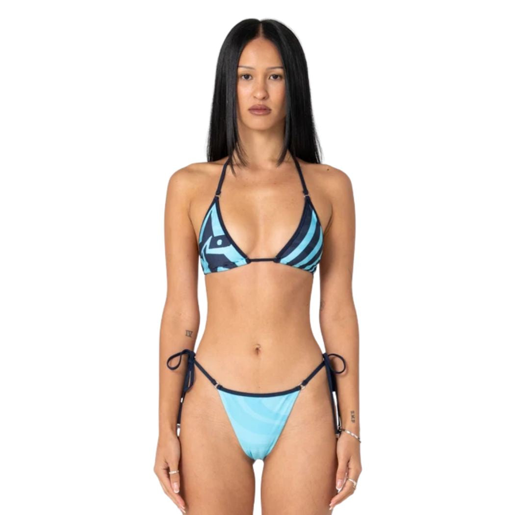 Rusty Stardom Tri Bikini Top Navy Aqua