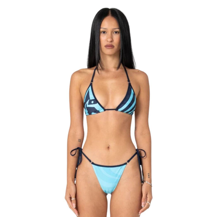 Rusty Stardom Tri Bikini Top Navy Aqua