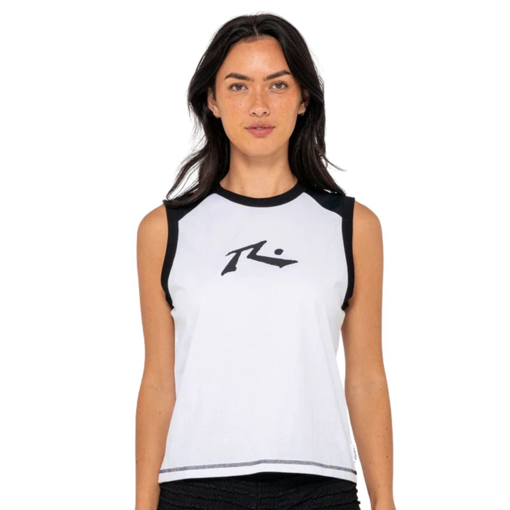 Rusty Tamlin Contrast Raglan Tank White