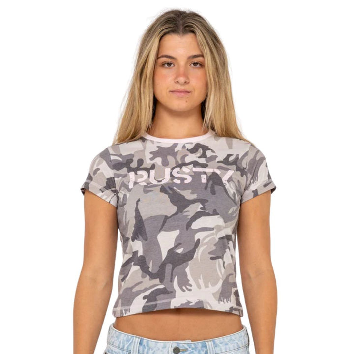 Rusty Tank Girl All Ova Baby Tee Camo