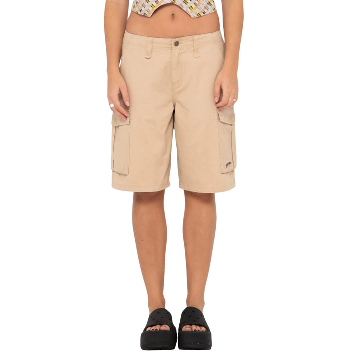 Rusty Tank Girl Low Rise Loose Fit Cargo Short Oatmilk