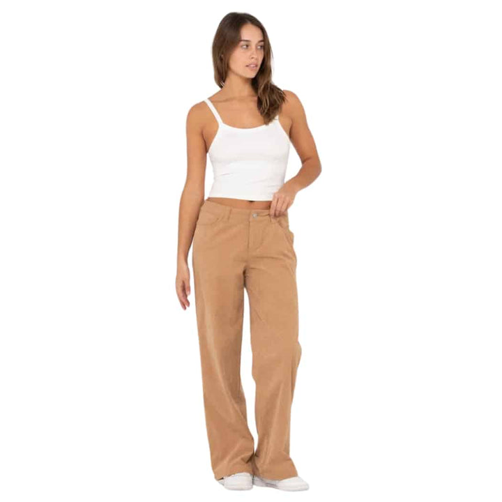 Rusty The Secret Low Rise Wide Leg Cord Pant Oatmilk