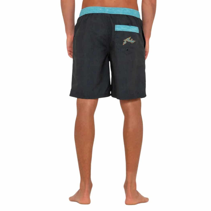 Rusty Vivid Bloom Elastic Boardshort Washed Black Sea