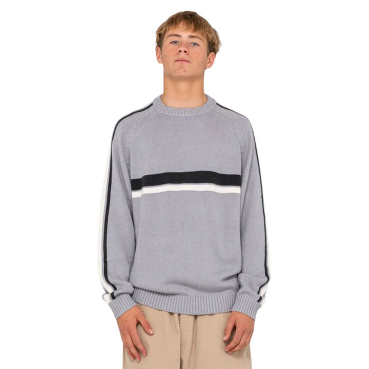 Rusty White Lines 2.0 Crew Stone Grey