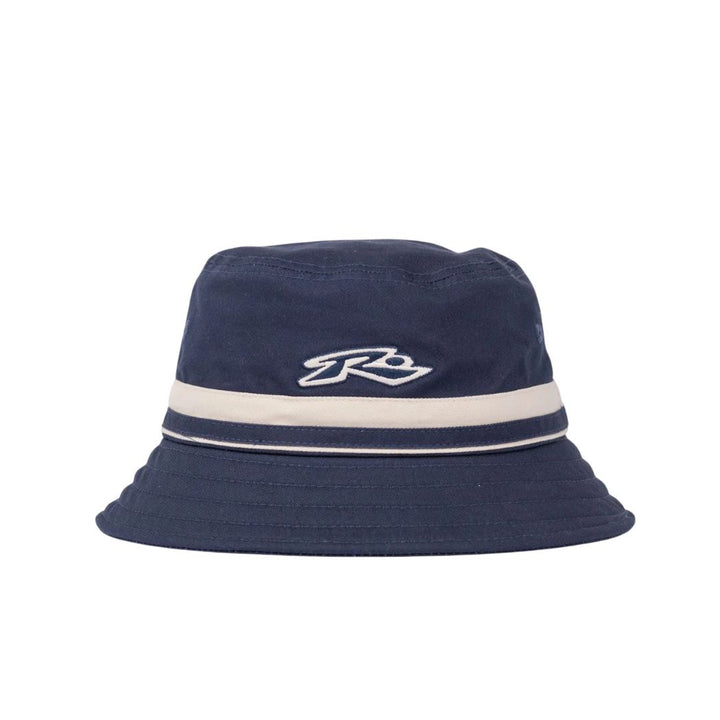 Rusty White Lines Bucket Hat Navy Blue