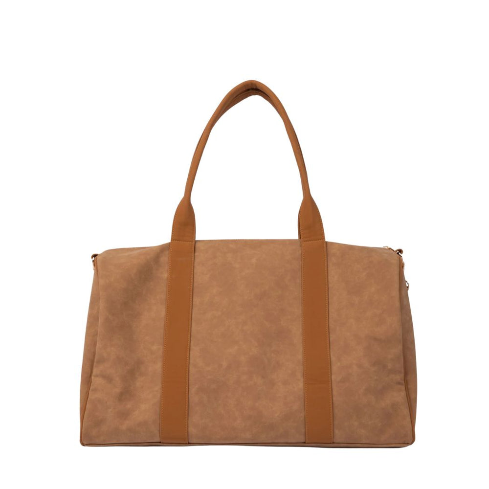 Rusty Aria Suede Weekender Bag Tan