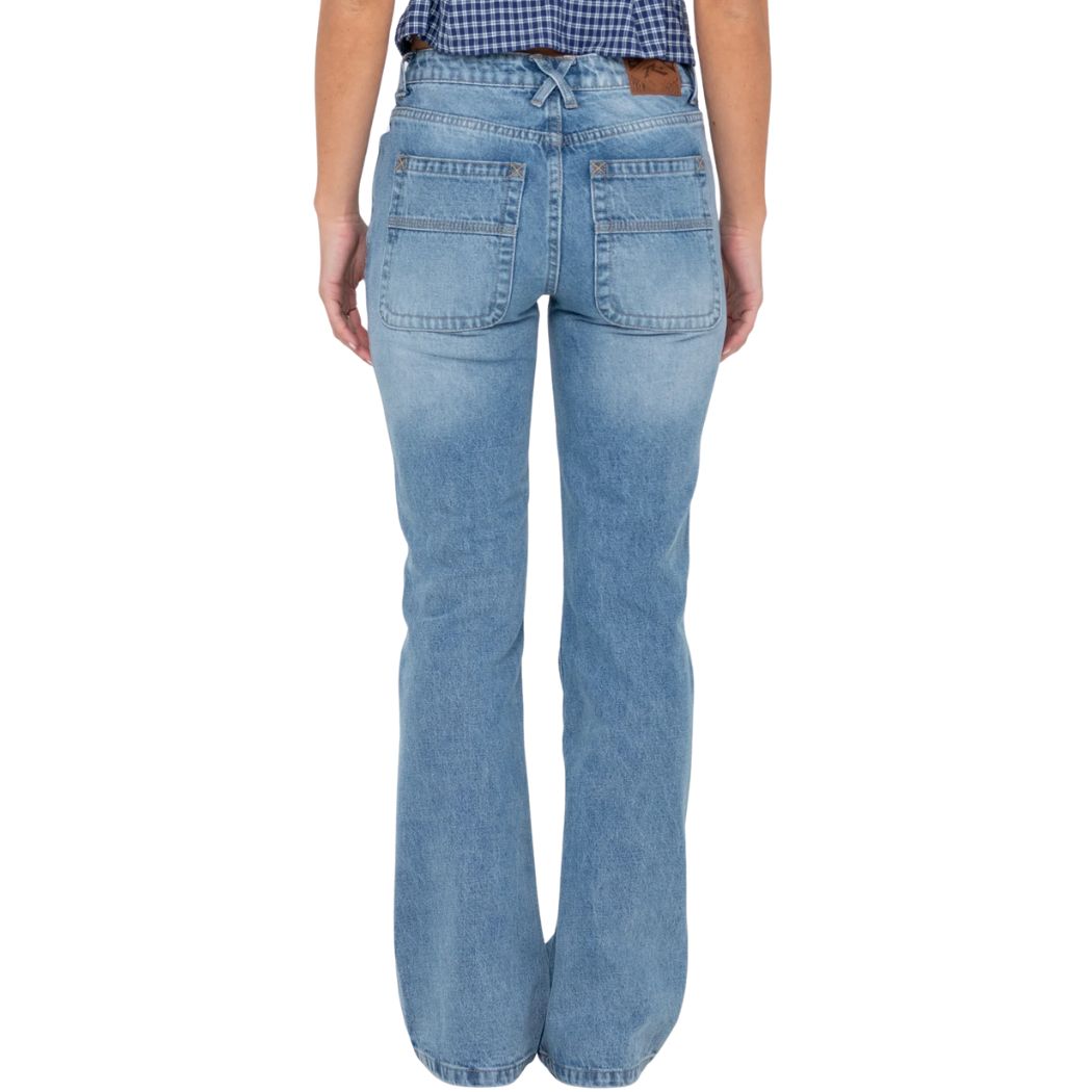 Rusty Betty Bootleg Low Rise Jean Blasted Middy Blue