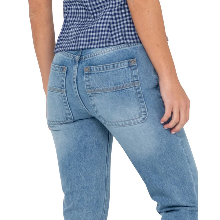 Rusty Betty Bootleg Low Rise Jean Blasted Middy Blue