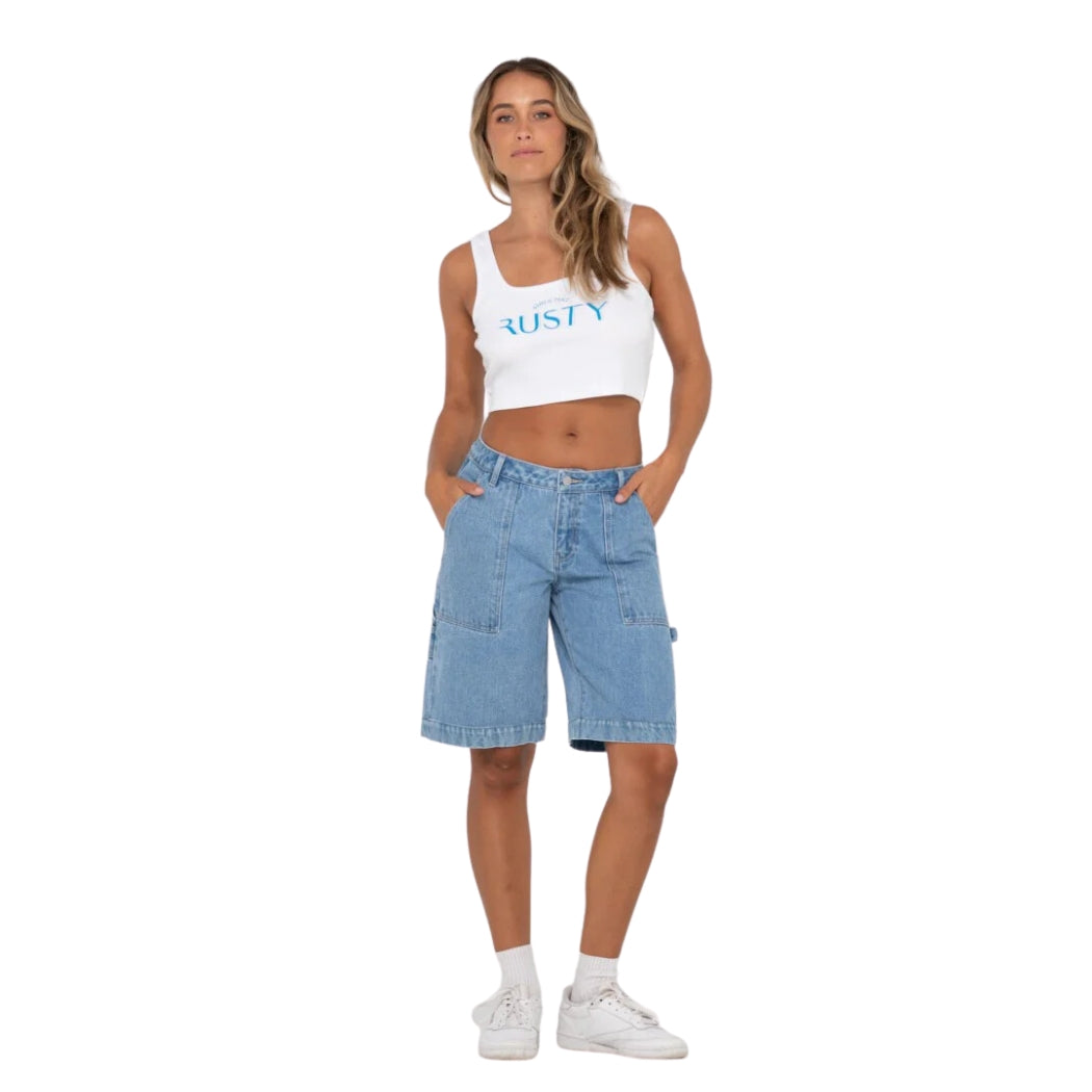 Rusty Billie Low Rise Carpenter Jort Authentic Blue