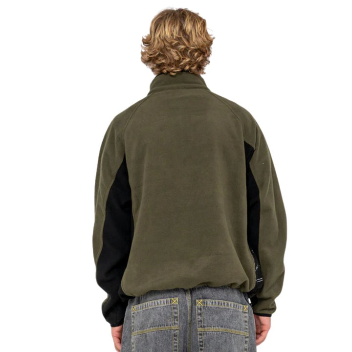 Rusty Blizzard Quarter Zip Polar Fleece Army Green