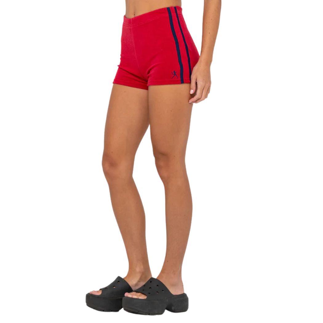 Rusty Bodhi Towelling Booty Short Red