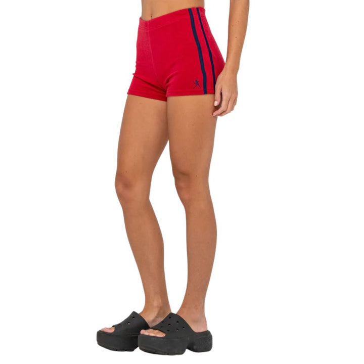 Rusty Bodhi Towelling Booty Short Red