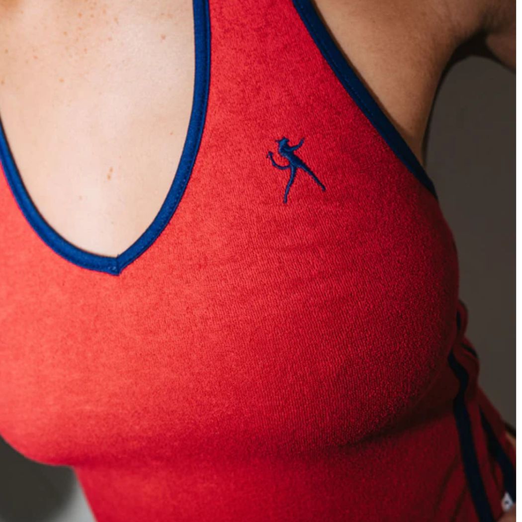Rusty Bodhi Towelling Halter Neck Top Red