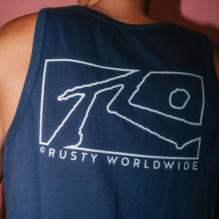 Rusty Boxed Out Tank Navy 3