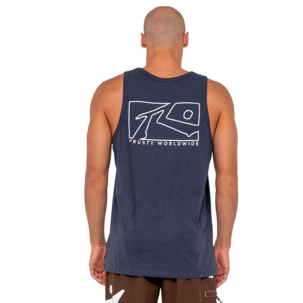 Rusty Boxed Out Tank Navy 3