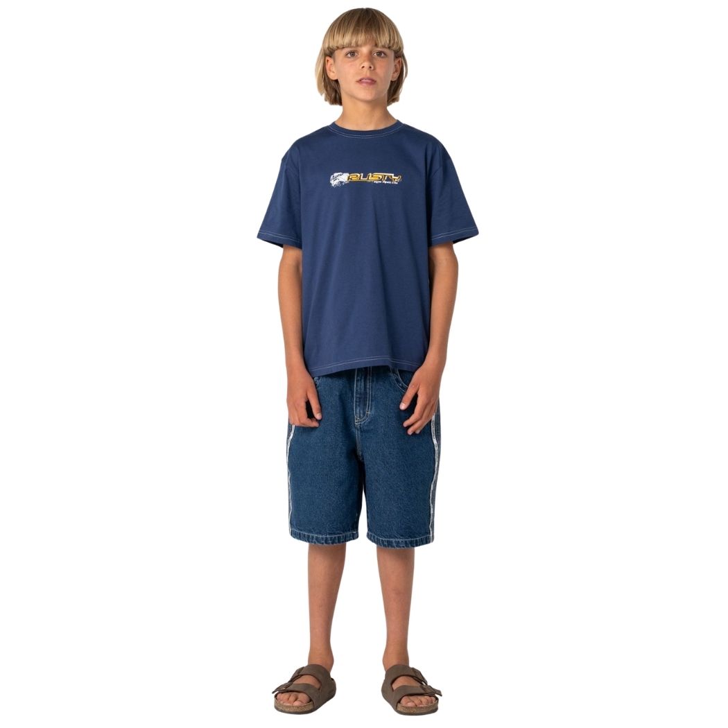 Rusty Boys Four By Four Tee Dark Blue 2