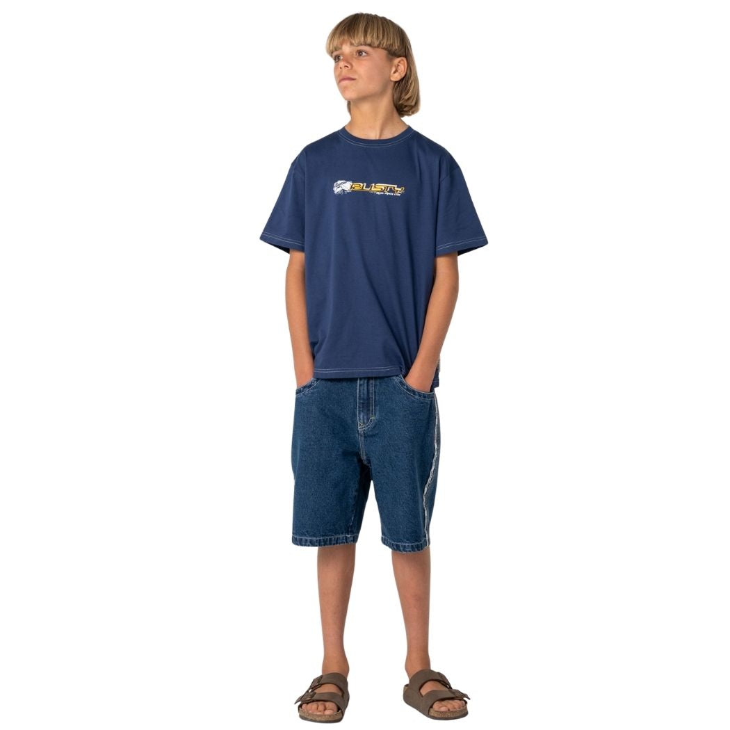 Rusty Boys Four By Four Tee Dark Blue 2