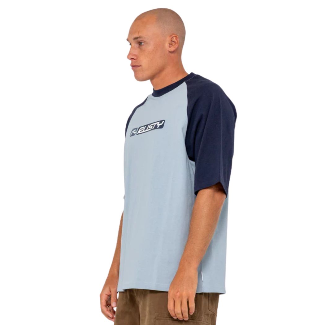 Rusty Bubble Raglan Tee Smoke Blue