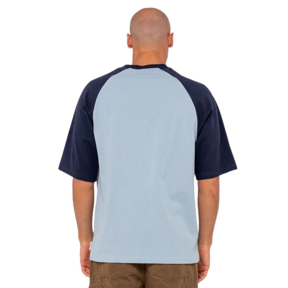 Rusty Bubble Raglan Tee Smoke Blue