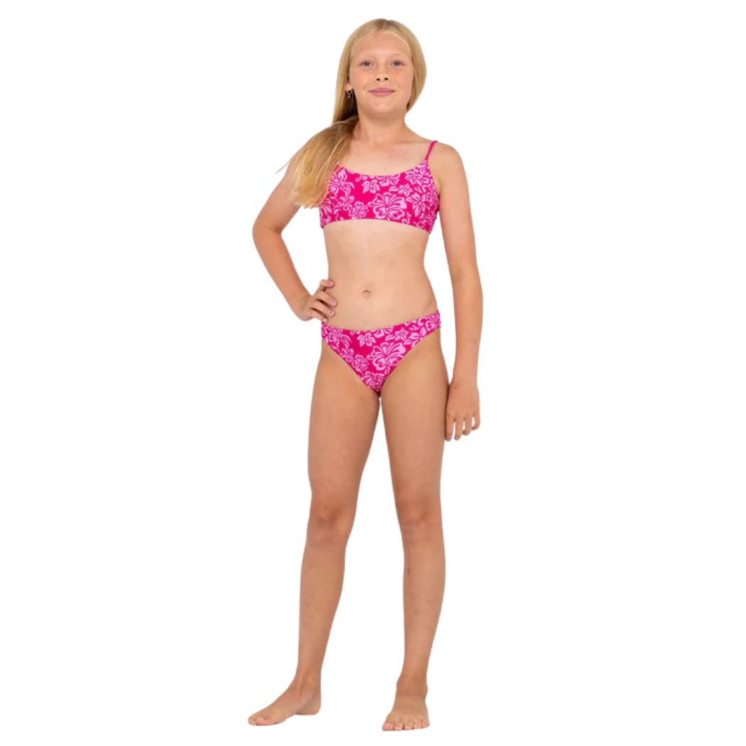 Rusty Carbo Floral Bikini Set Girls Carbo Pink