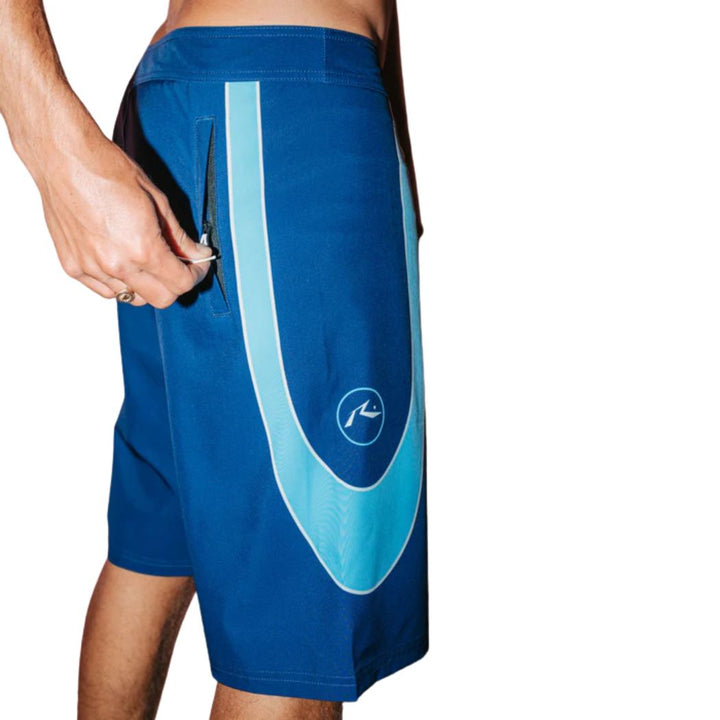 Rusty Charger Fixed Waist Boardshort Navy Blue