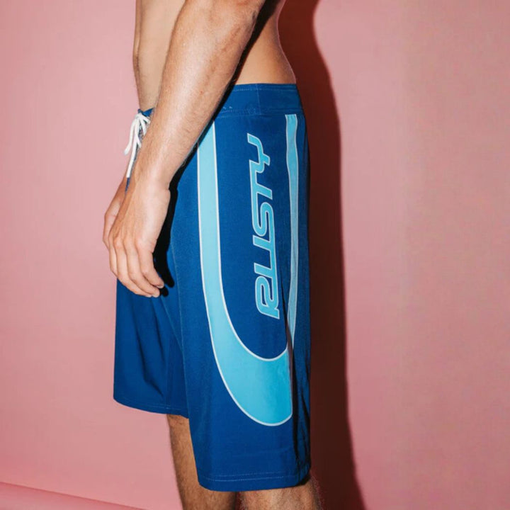 Rusty Charger Fixed Waist Boardshort Navy Blue