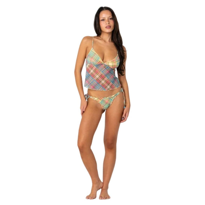 Rusty Check Moi Brazilian Bikini Bottom Multi Check