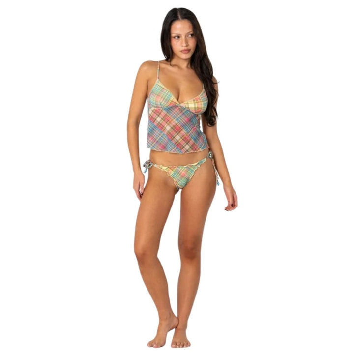 Rusty Check Moi Tankini Cami Top Multi Check