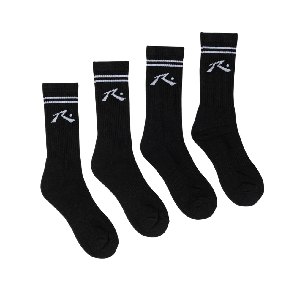 Rusty Comp Mid Calf 4 Sock Pack Black 1