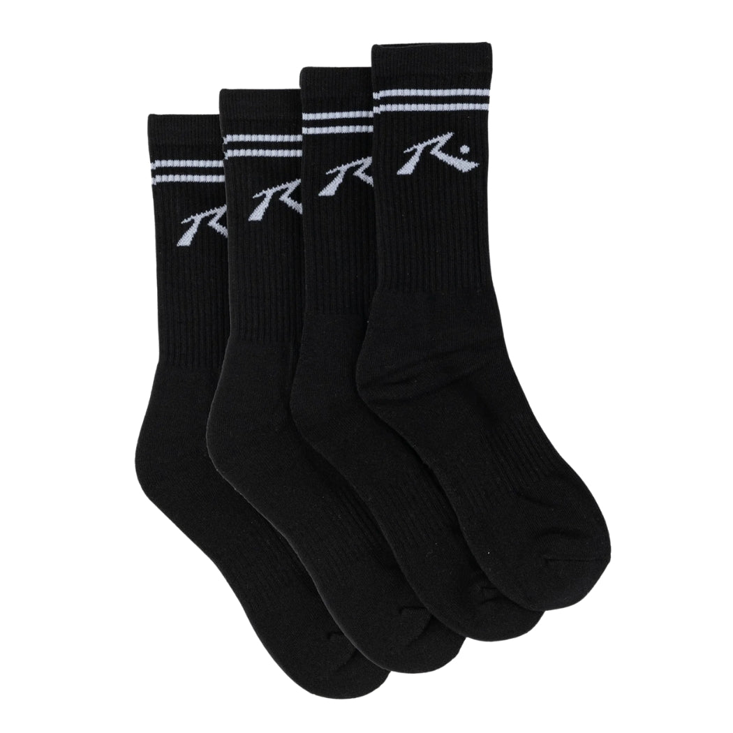Rusty Comp Mid Calf 4 Sock Pack Black 1