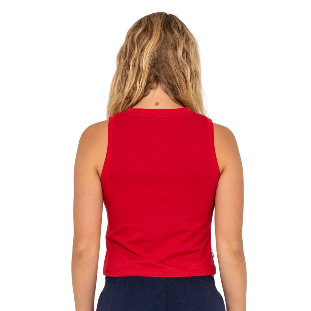 Rusty Crossroads Fitted Tank Red