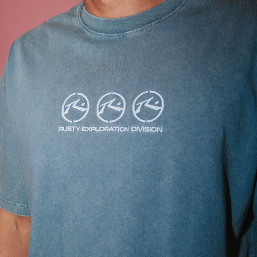 Rusty Crusoe Wash Tee China Blue