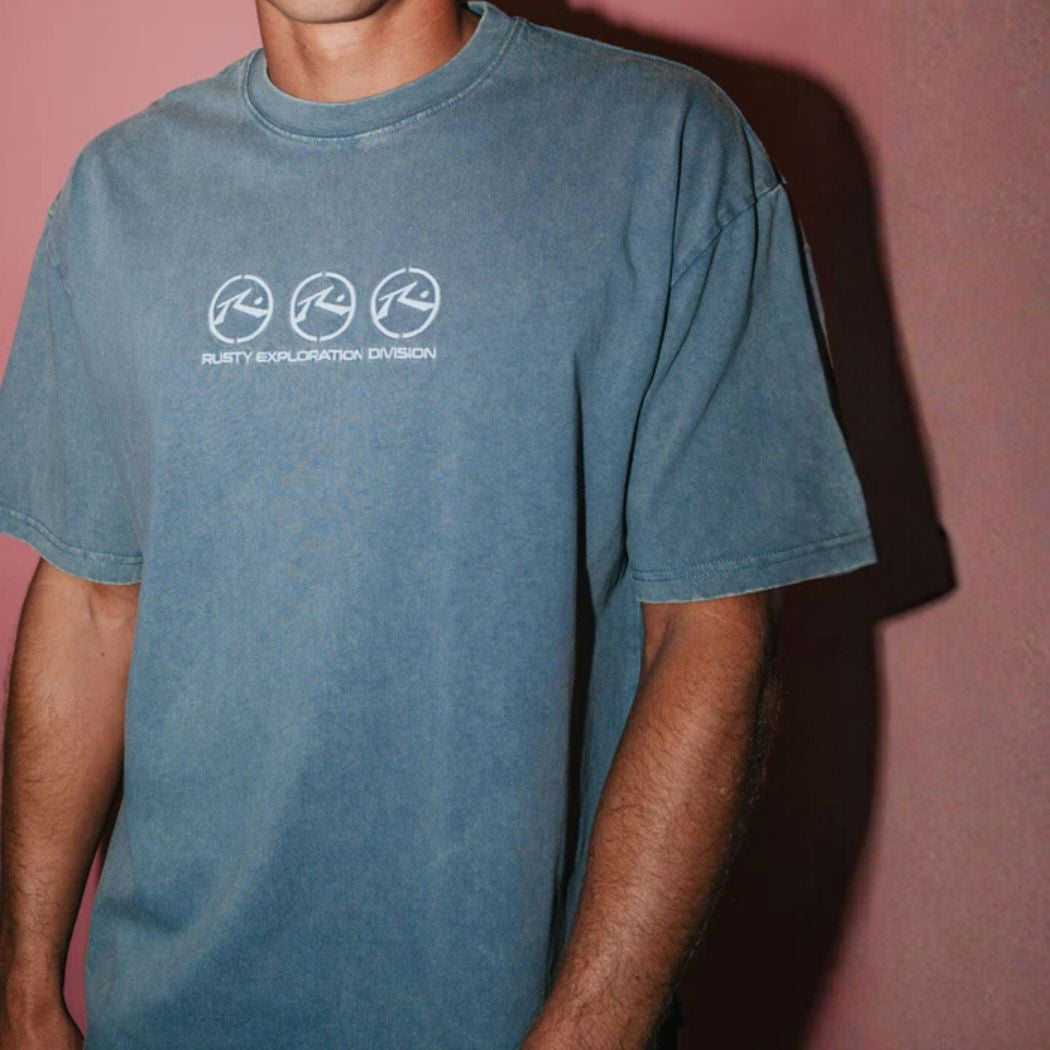 Rusty Crusoe Wash Tee China Blue