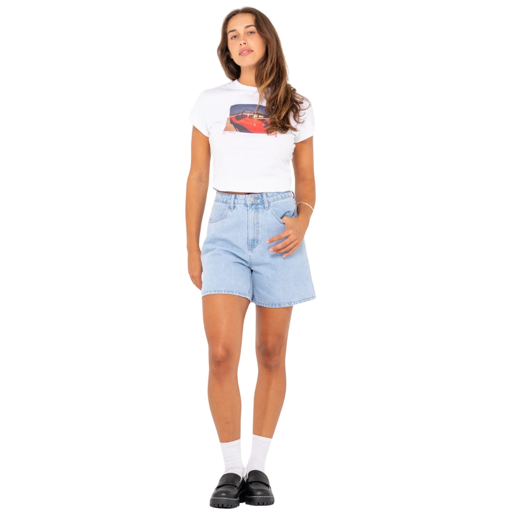 Rusty Cyprus High Denim Short Sky Blue 