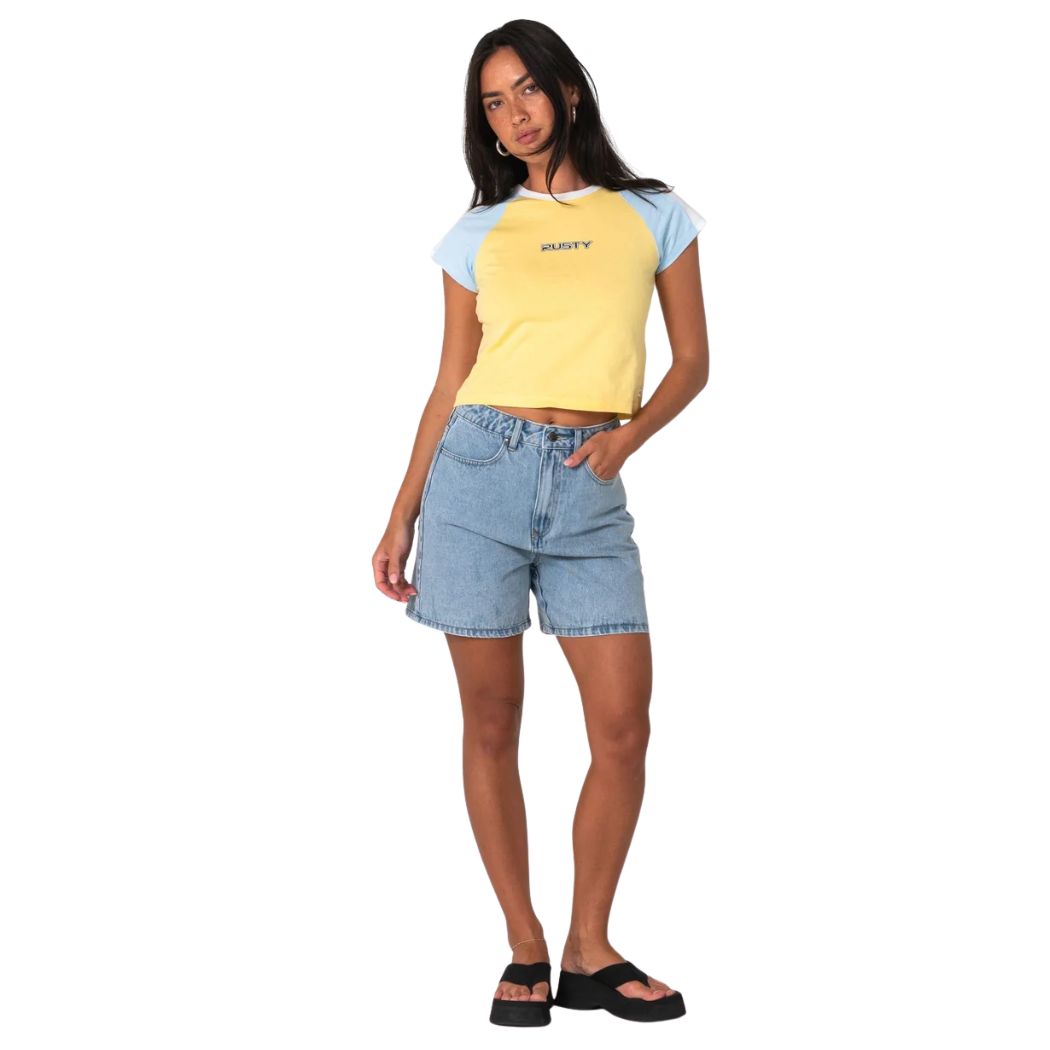 Rusty Cyprus High Denim Short True Blue