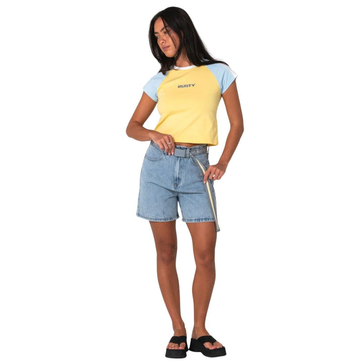 Rusty Cyprus High Denim Short True Blue