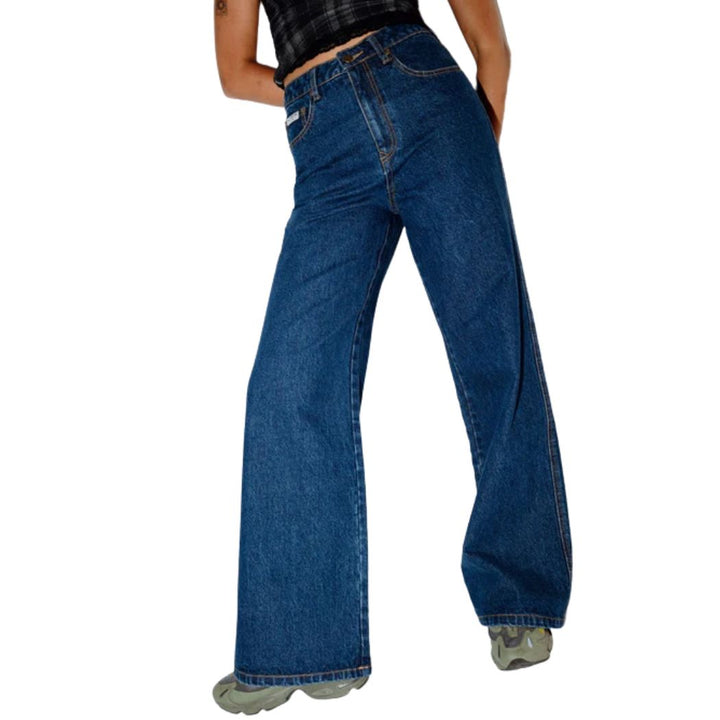 Rusty Cyprus Wide Leg High Waist Jean Deep Sea Blue