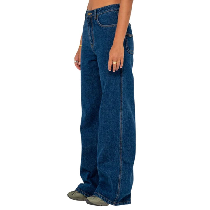 Rusty Cyprus Wide Leg High Waist Jean Deep Sea Blue