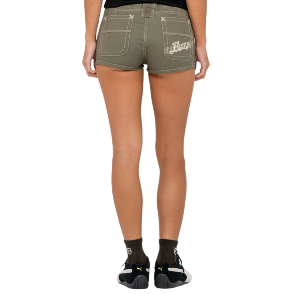 Rusty Dirtbag Cargo Low Rise Mini Short Light Khaki