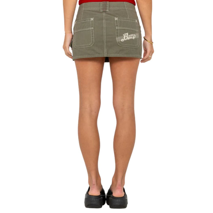 Rusty Dirtbag Cargo Low Rise Mini Skirt Light Khaki