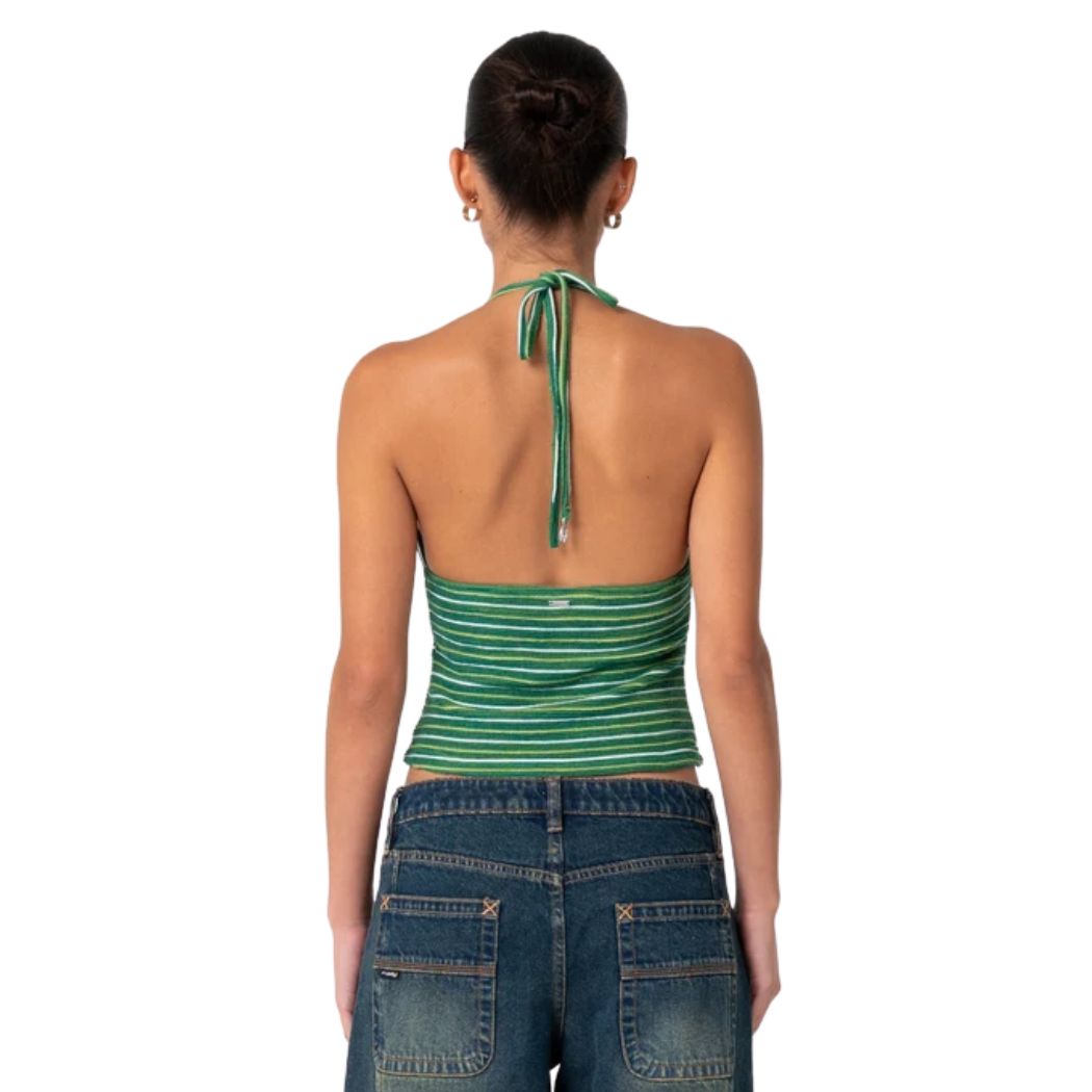 Rusty Emma Cut Out Skimmer Tank Tonal Green Stripe