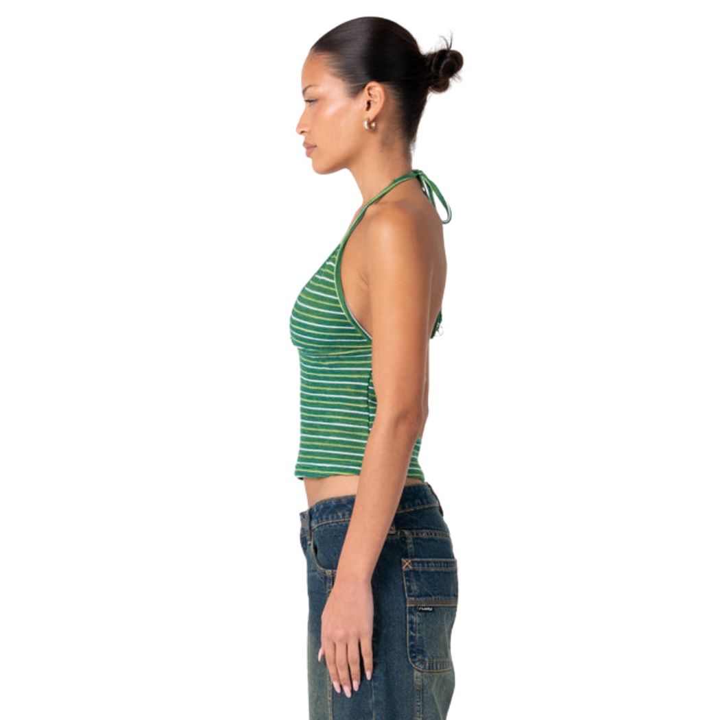 Rusty Emma Cut Out Skimmer Tank Tonal Green Stripe